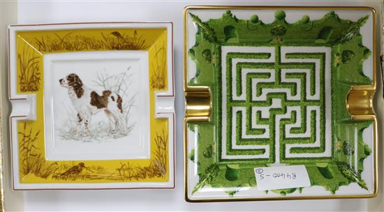 A Hermes ashtray and another ashtray